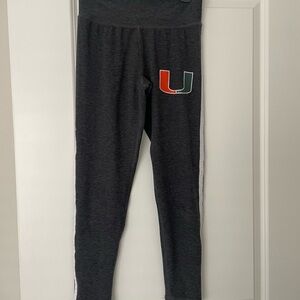Women's Dark Gray Leggings with University of Miami Logo